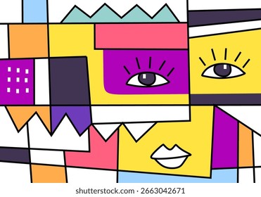 Estilo Vector en un enfoque cubista único y contemporáneo.