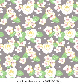 Vector stylised flower colorful bright seamless pattern texture
