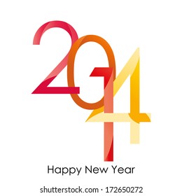 A Vector Stylish 2014 Happy Year Background