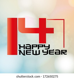 A Vector Stylish 2014 Happy Year Background