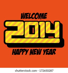 A Vector Stylish 2014 Happy Year Background