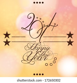A Vector Stylish 2014 Happy Year Background