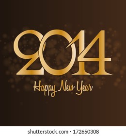 A Vector Stylish 2014 Happy Year Background