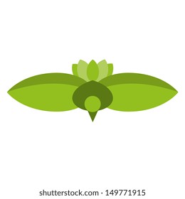 Vector Stylish Abstract Bird Of Leaves Icon