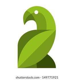 Vector Stylish Abstract Bird Of Leaves Icon