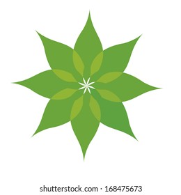 Vector Stylish Abstract Green Flower Icon Isolated