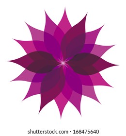 Vector Stylish Abstract Purple Flower Icon Isolated