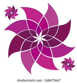 Vector Stylish Abstract Purple Flower Background Isolated