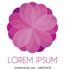 Vector Stylish Abstract Purple Flower Icon Isolated