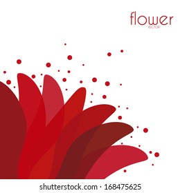 Vector Stylish Abstract Red Flower Background Isolated