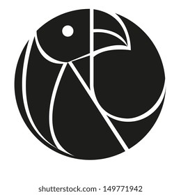 Vector Stylish Abstract Silhouette Bird Icon