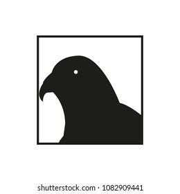 Vector Stylish Abstract Silhouette eagle Icon white background.