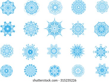 vector stylish arabic set of 20 mandalas