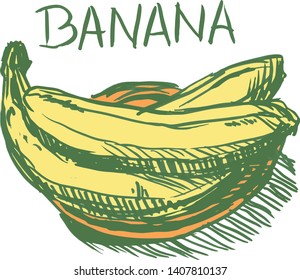 Vector stylish bananas commercial illustration