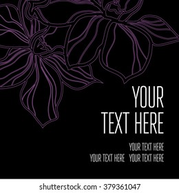 Vector stylish black floral background - design elements can be used for invitation, greeting cards
