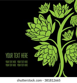 Vector stylish black floral background - design elements can be used for invitation, greeting cards