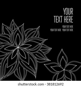 Vector stylish black floral background - design elements can be used for invitation, greeting cards