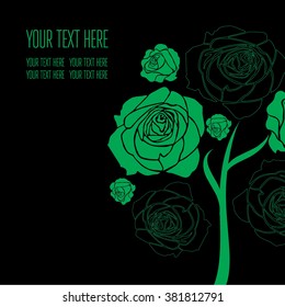 Vector stylish black floral background - design elements can be used for invitation, greeting cards
