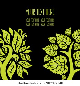 Vector stylish black floral background - design elements can be used for invitation, greeting cards