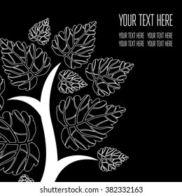 Vector stylish black floral background - design elements can be used for invitation, greeting cards