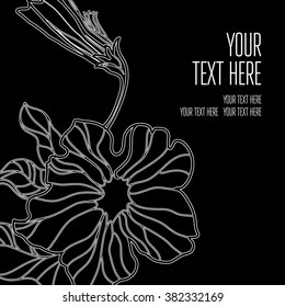 Vector stylish black floral background - design elements can be used for invitation, greeting cards