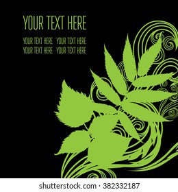 Vector stylish black floral background - design elements can be used for invitation, greeting cards