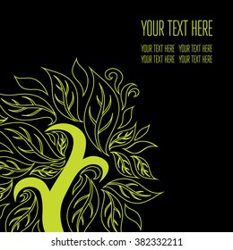 Vector stylish black floral background - design elements can be used for invitation, greeting cards