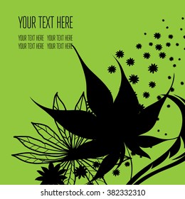 Vector stylish black floral background - design elements can be used for invitation, greeting cards