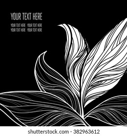 Vector stylish black floral background - design elements can be used for invitation, greeting cards