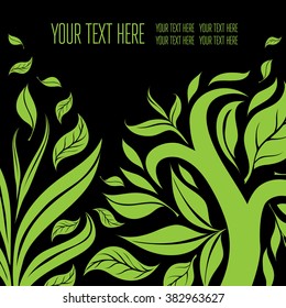 Vector stylish black floral background - design elements can be used for invitation, greeting cards