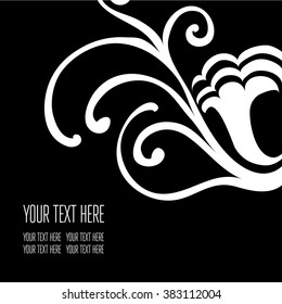 Vector stylish black floral background - design elements can be used for invitation, greeting cards
