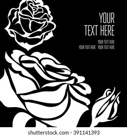 Vector stylish black floral background - design elements can be used for invitation, greeting cards