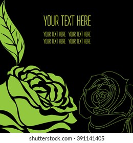 Vector stylish black floral background - design elements can be used for invitation, greeting cards