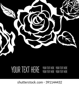Vector stylish black floral background - design elements can be used for invitation, greeting cards