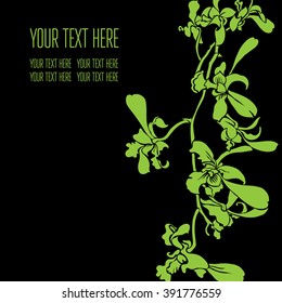 Vector stylish black floral background - design elements can be used for invitation, greeting cards