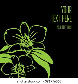 Vector stylish black floral background - design elements can be used for invitation, greeting cards