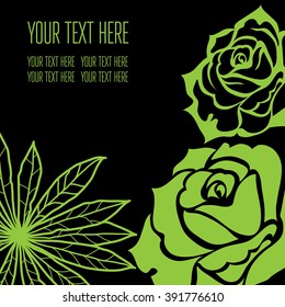 Vector stylish black floral background - design elements can be used for invitation, greeting cards