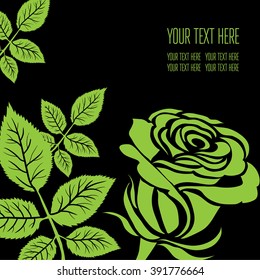 Vector stylish black floral background - design elements can be used for invitation, greeting cards