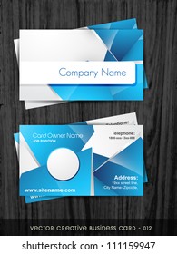 vector stylish blue business card template design