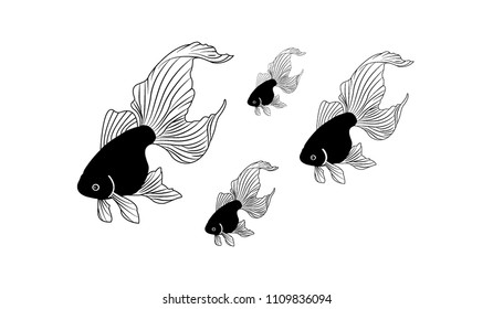 Vector Stylish Cartoon Fish Isolated On White Background