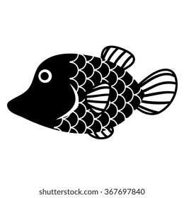 Vector Stylish Cartoon Fish Isolated On White Background