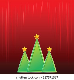 vector stylish, classy, elegant red christmas background with green christmas trees