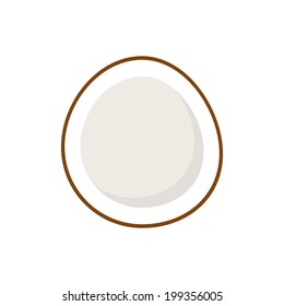 Vector Stylish Coconut Isolated On White Background