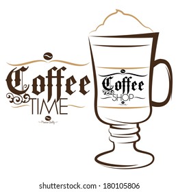 Vector Stylish Coffee Cup Illustration Editable Isolated
