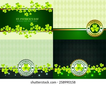 vector stylish collection of st. patrick's holiday background with space for your text