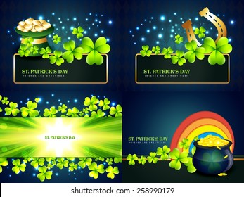 vector stylish collection of st. patrick's holiday background with space for your text
