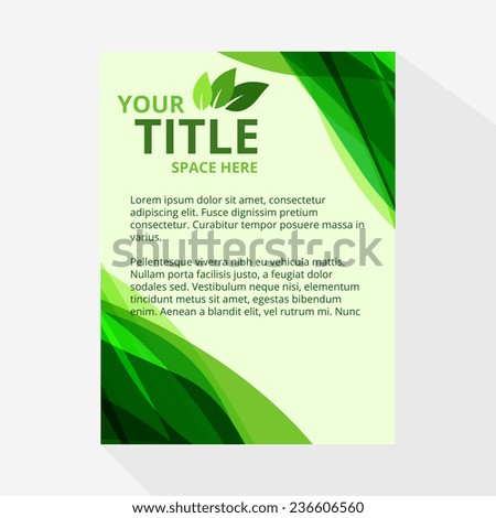 vector stylish eco green wave brochure template design