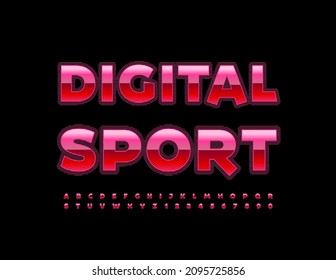 Vektor stylische Emblem Digital Sport. Trendy Bright Font. Einzigartiges Alphabet-Letters- und Nummernset