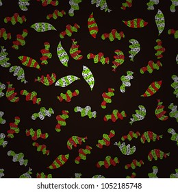 Vector. Stylish fabric pattern. Vintage. Seamless Doodles gray, green and black on colors.