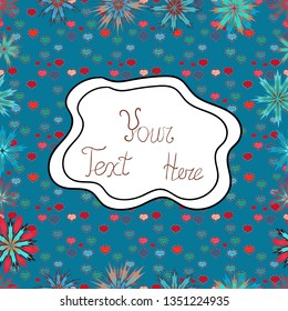Vector. Stylish fabric pattern. Vintage. Seamless Doodles red, blue and white on colors.